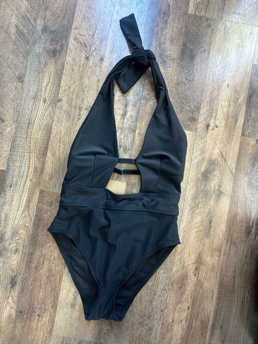 Adore Me Black One-Piece Swimsuit with Halter Neck